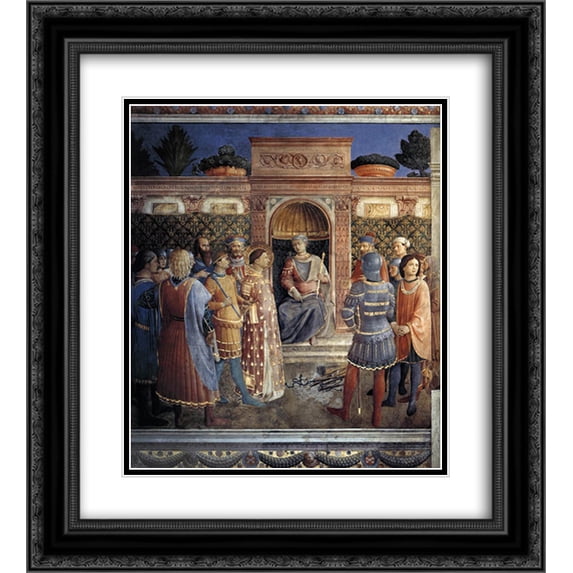 Fra Angelico 2x Matted 20x22 Black Ornate Framed Art Print 'Condemnation of St. Lawrence by the Emperor Valerian'