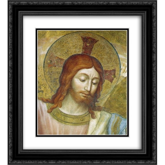 Fra Angelico 2x Matted 20x24 Black Ornate Framed Art Print 'Christ the Judge (detali)'