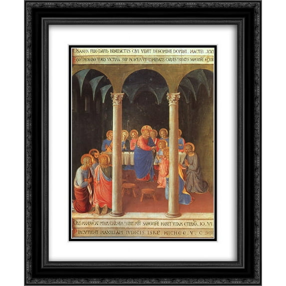 Fra Angelico 2x Matted 20x24 Black Ornate Framed Art Print 'Communion of the Apostles'