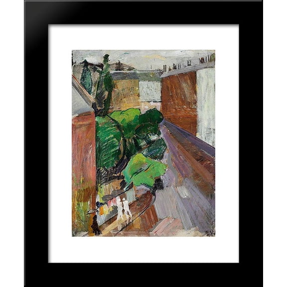 Fra Classensgade, regnvejr 20x24 Framed Art Print by Edvard Weie