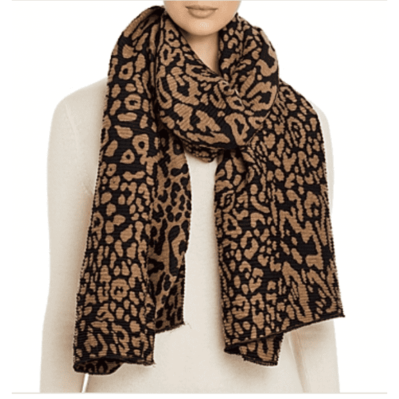 Fraas Pleated Animal-Print Scarf