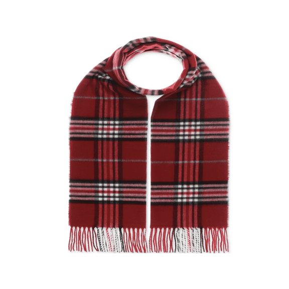 Fraas Women's Classic Plaid Cashmink Scarf - True Red