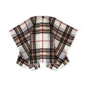 Fraas Women s Fringe-Trim Classic Plaid Kimono with Fringe Trim   Ivory