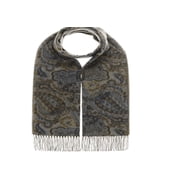 Fraas Womens Paisley Ombre Cashmink Scarf - Almost Grey
