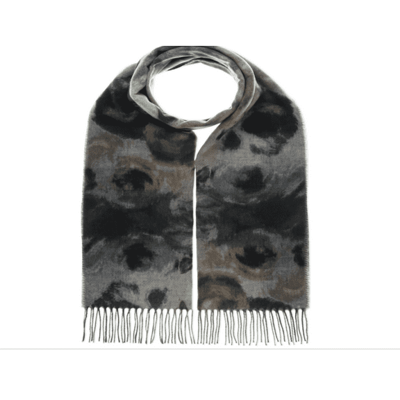 Fraas Women's Watercolor Floral Cashmink Scarf - Charcoal