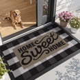 thumbnail image 1 of Frabe Outdoor Entrance Rug, Low Profile Welcome Mat with Sweet Home Design, Non-Slip Rubber Backing and Durable Scraper for Front Door Patio, Black 36"x59", 1 of 10