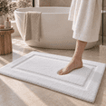 thumbnail image 1 of Frabe Ultra Soft Bathroom Rugs Absorbent, Non Slip Bath Mat 24"x36", Machine Washable with Rubber Backing, Quick Dry, Premium Microfiber Plush Carpet for Bathtub and Shower Floor, White, 1 of 11