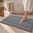 thumbnail image 1 of Frabe Ultra Soft Bathroom Rugs Absorbent, Non Slip Bath Mat 24"x43", Machine Washable with Rubber Backing, Quick Dry, Premium Microfiber Plush Carpet for Bathtub and Shower Floor, Dark Gray, 1 of 11