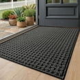 thumbnail image 1 of FRABE Washable Door Mat Indoor Entrance 17"x30", Dirt Trapper Front Door Mats with Absorbent Interior and Non-Slip Rubber Backing, Entryway Doormat, Black, 1 of 10