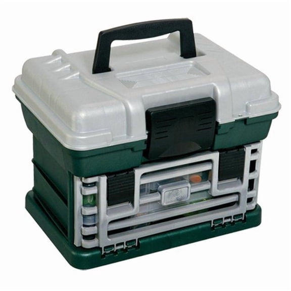 Plano Fishing Tackle Box, Two-By Rack System Metallic Green/Silver