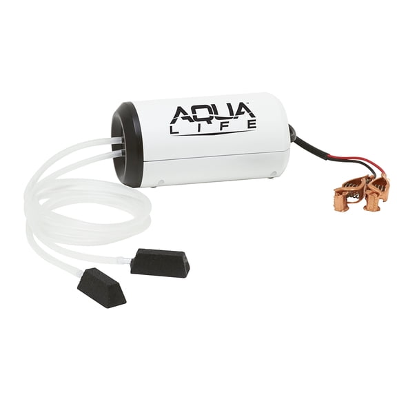 9" White and Black Outdoor Marine Frabill Aqua-Life Aerator Dual Output 12V DC Greater Than 25 Gallons