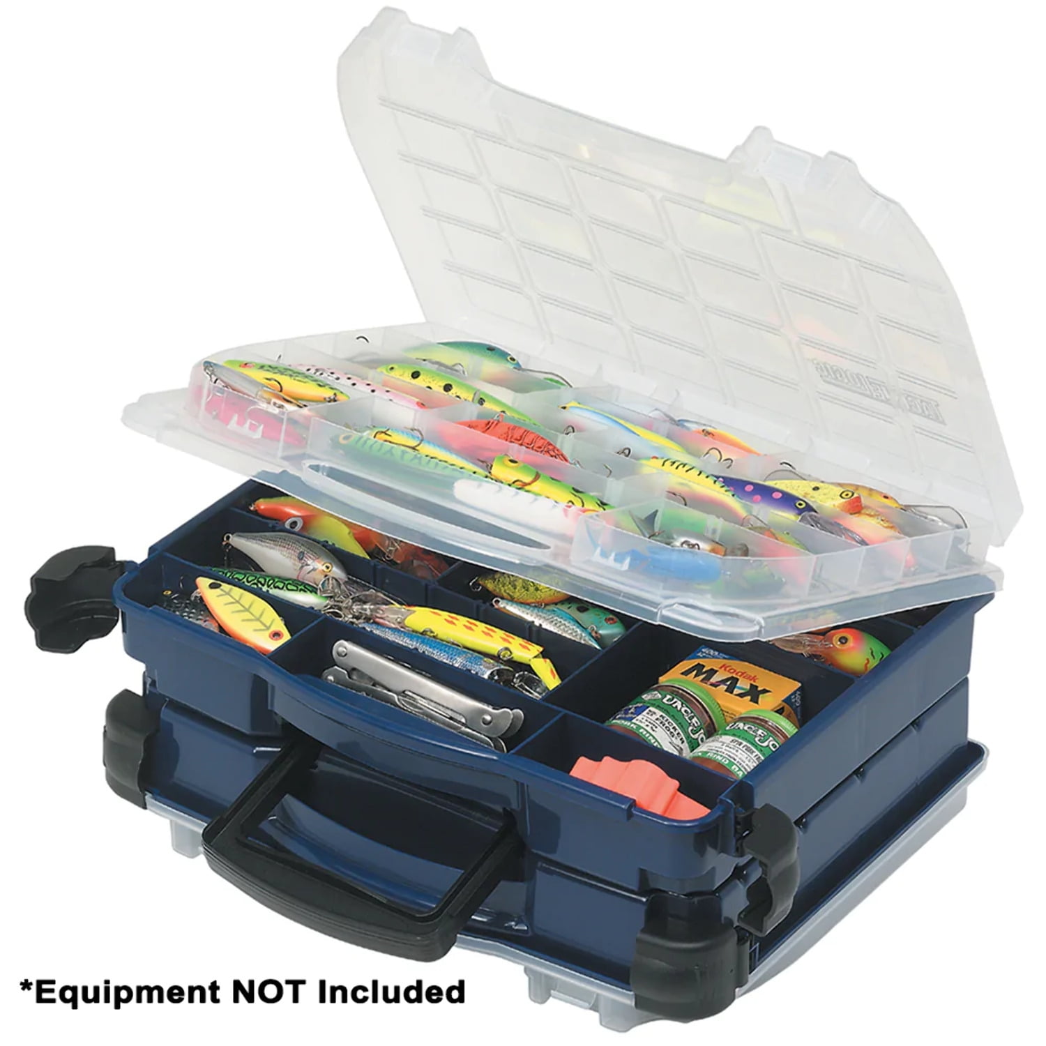Frabill Dbl Cover - 2 Sided, Fishing Tackle Boxes & Bait Storage - Blue /  Clear 