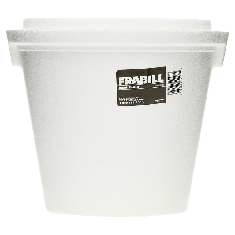 Frabill Fishing Insulated Styrofoam Bait Bucket, 8 Quart