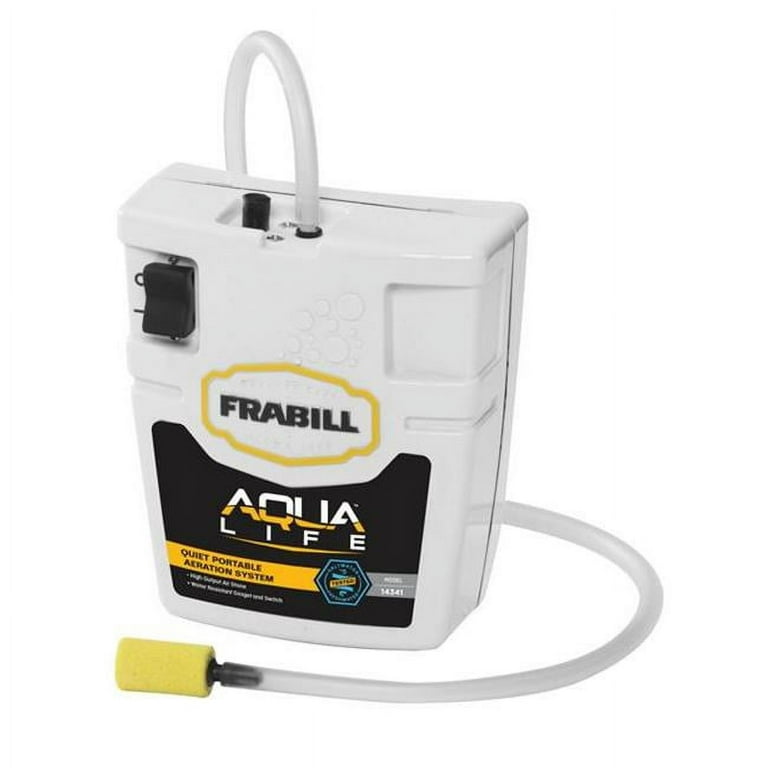 Frabill Fishing Whisper Quiet Portable Aeration System for Bait Buckets,  Small, White