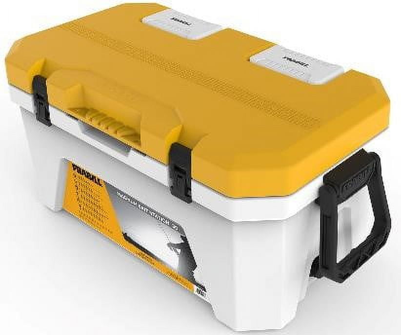 Frabill Magnum Bait Station 13 Quart Live Bait Well - Insulated With Aerator For Fishing, White & Yellow