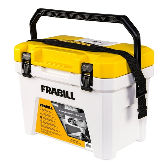 Frabill Magnum Live Bait Station 13 Quart Storage Cooler Tackle Box with Aerator