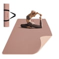 thumbnail image 1 of Frach Large Yoga Mat（6'×4')- TPE 10mm Extra Thick Non-Slip Mats with strap for Home Workout/Pilates(Brown + Beige), 1 of 6