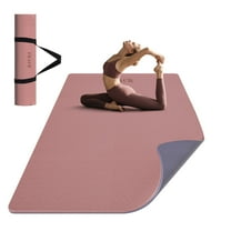 Frach Large Yoga Mat Extra Wide 4 ft,0.3" Thick with Strap, Non-Slip High Rebound for Home and Outdoor,Gym and Travel(Pink Silver)