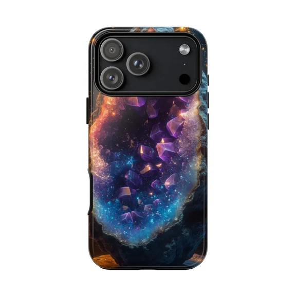 Fractal Agate Geode Crystal Pattern Case for iPhone 17 to 11 Pro Max