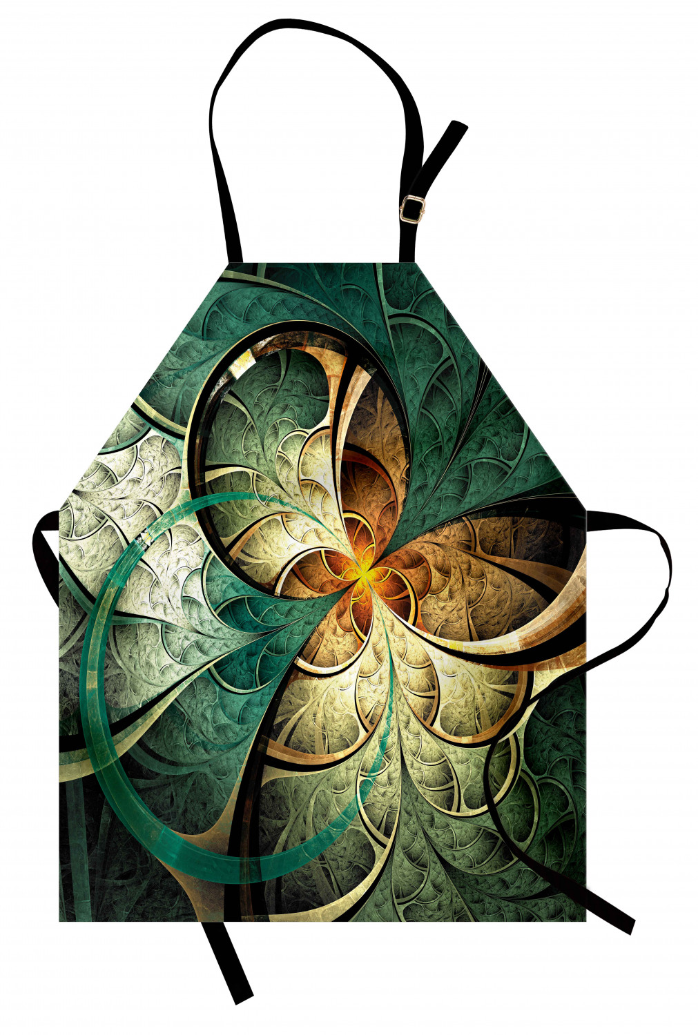Computer Apron Fractal Apron Computer Art Featured Surreal Flowers Motif Dreamy ...