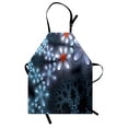 thumbnail image 1 of Fractal Apron Vibrant Flower Pattern Computer Art Featured Futuristic Ornate Petals Graphic, Unisex Kitchen Bib Apron with Adjustable Neck for Cooking Baking Gardening, Blue Purple, by Ambesonne, 1 of 3