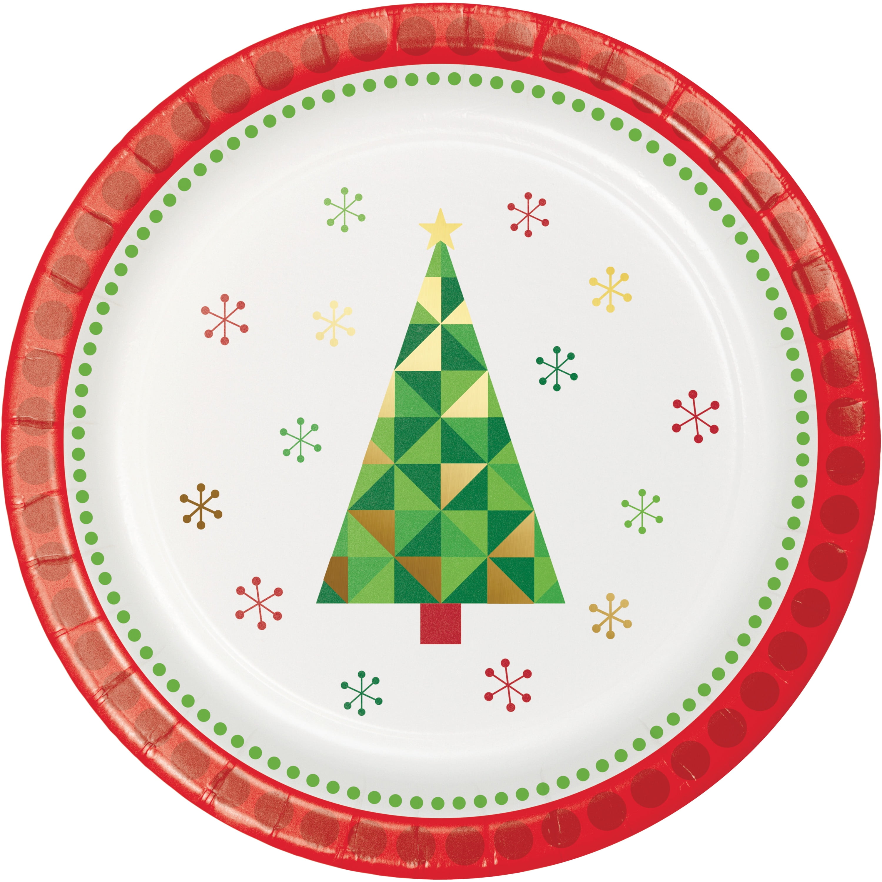 Fractal Christmas Tree Dessert Plates, 24 Count for 24 Guests