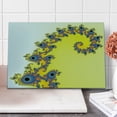 thumbnail image 1 of Fractal Cutting Board, Trippy Seahorse Pattern with Vortex Turning Swirled Petals Fantasy New Image, Decorative Tempered Glass Cutting and Serving Board, Large Size, Earth Yellow Blue, by Ambesonne, 1 of 5