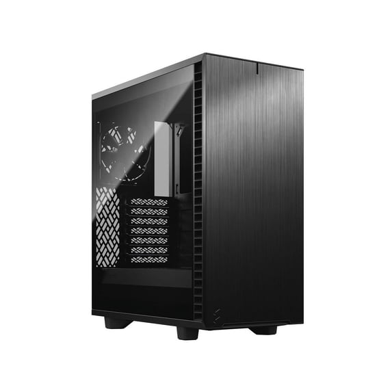 Fractal Design Define 7 Compact Black Brushed Aluminum/Steel ATX Compact Silent Dark Tinted Tempered Glass Window Mid Tower Computer Case