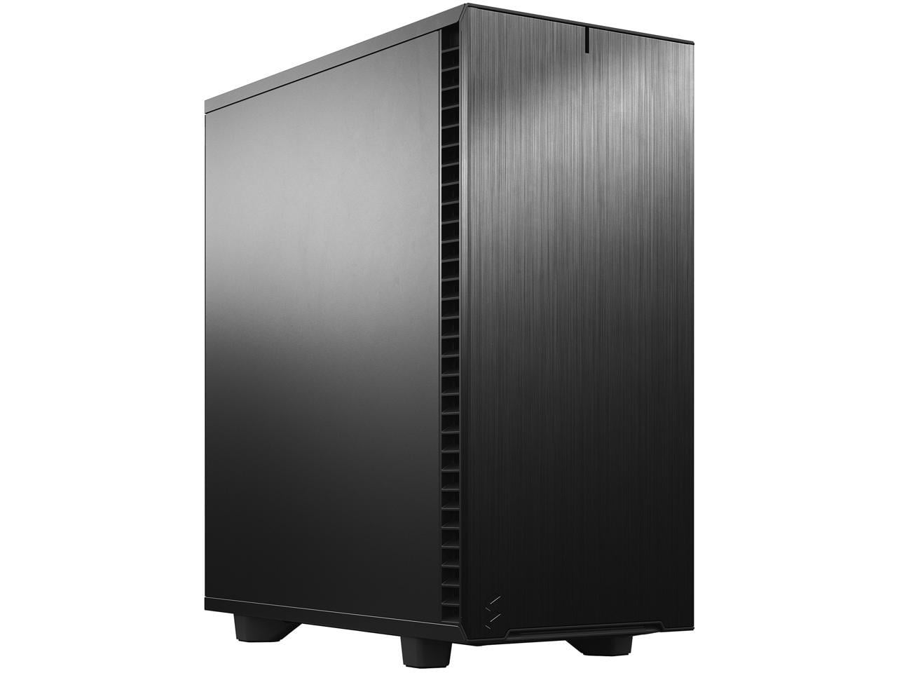 Sleek Black Brushed Aluminum ATX Gaming Mid Tower Case