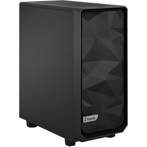 Fractal Design Meshify 2 Compact (Black Solid) Gaming Case, ATX, Angular Mesh Front, 3 Fans, Detachable Front Filter, USB-C