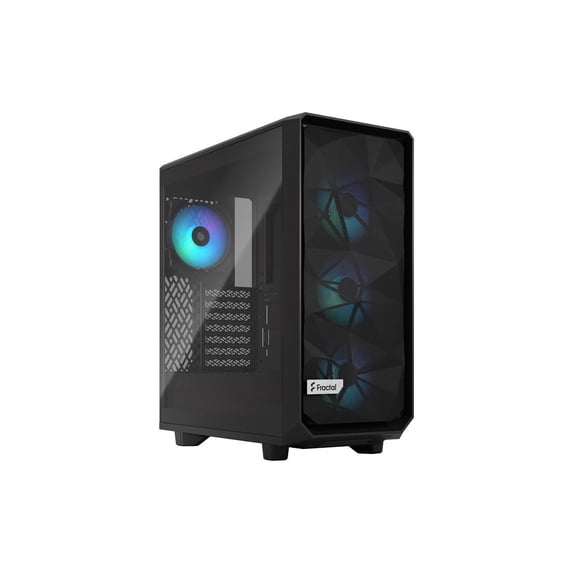 Fractal Design Meshify 2 Compact RGB Black TG High-Airflow Light Tinted Tempered Glass Window PC ATX Mid Tower Computer Case