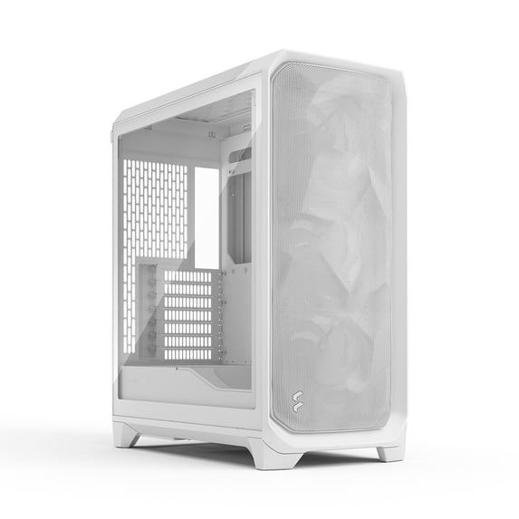 Fractal Design Meshify 3 ATX mATX Mid Tower PC Case - White Chassis with Clear TG Side Panel