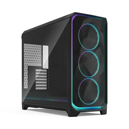 Fractal Design Meshify 3 XL Ambience Pro RGB E-ATX Full Tower PC Case - Black Chassis with Light Tinted TG Side Panel