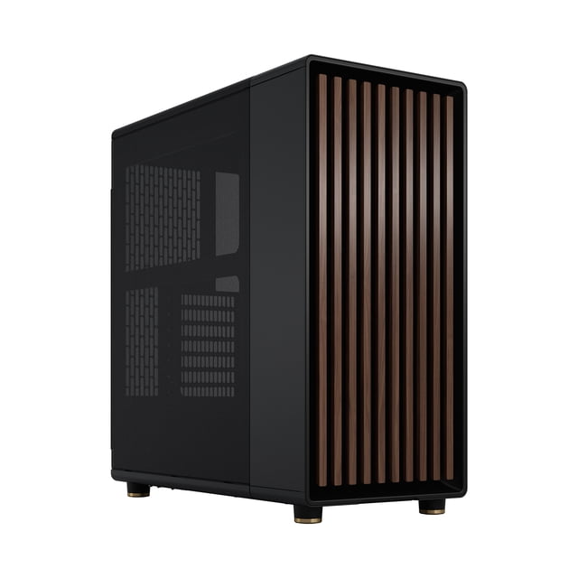 Fractal Design North Charcoal Black Chassis with Walnut Front and Mesh Side Panel ATX Mid Tower Computer Case