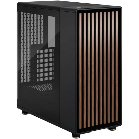 Fractal Design North ATX mATX Mid Tower PC Case - North Charcoal Black with Walnut Front and Dark Tinted TG Side Panel