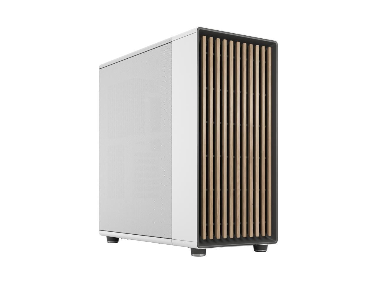 Chalk White Steel Gaming PC Case with Oak Front