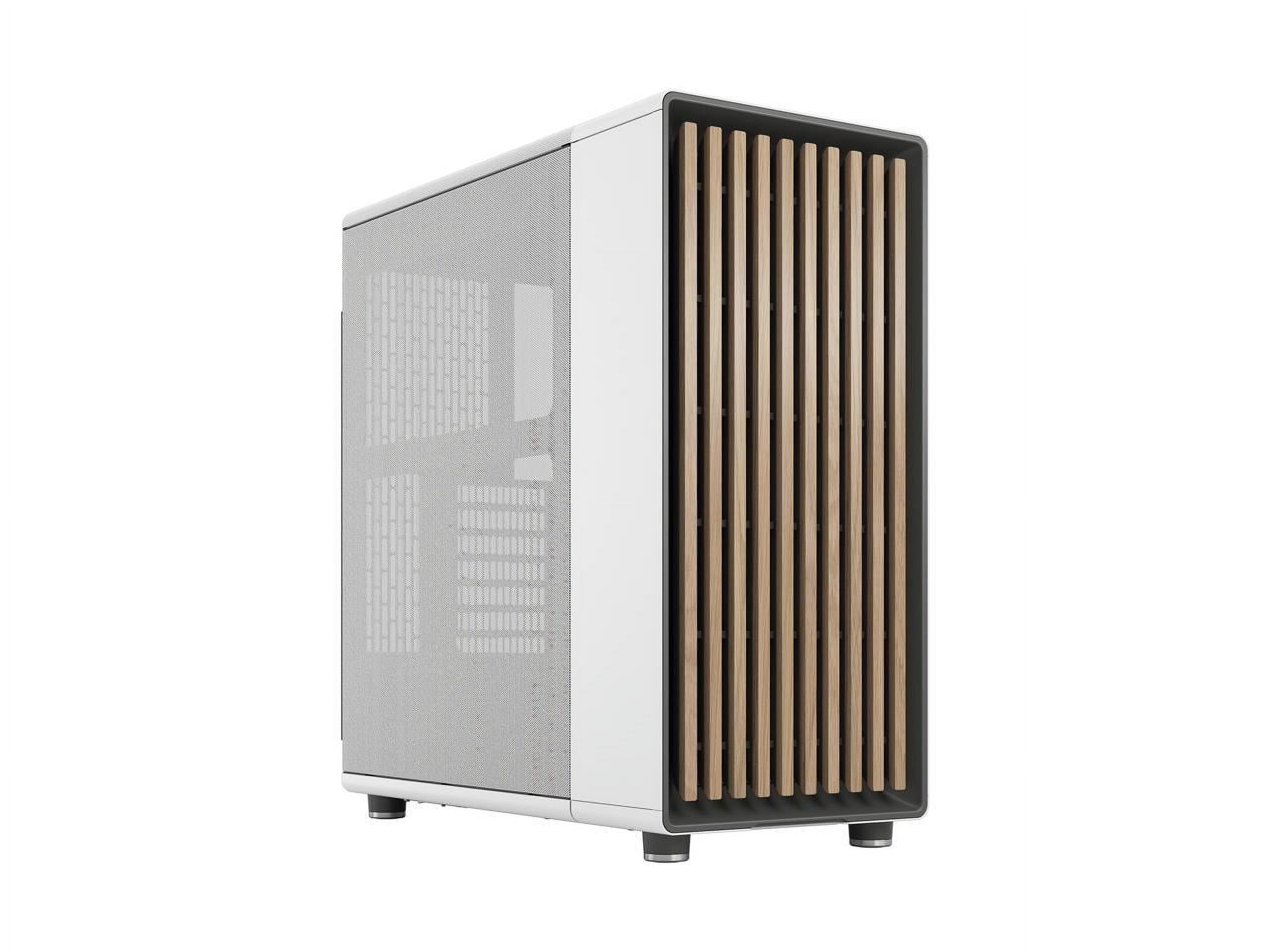 Fractal Design North Chalk White - Wood Oak Front - Mesh Side Panels - Two  140mm Aspect PWM Fans Included - Type C USB - ATX Airflow Mid Tower PC  Gaming Case