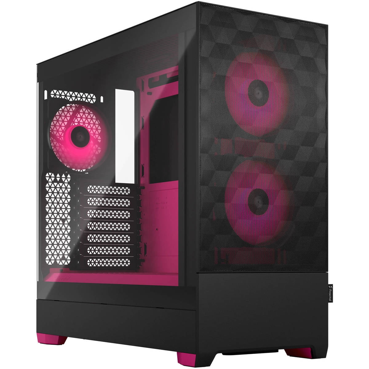 Fractal Design Pop Air RGB Black Magenta Core TG ATX High-Airflow Clear Tempered Glass Window Mid Tower Computer Case