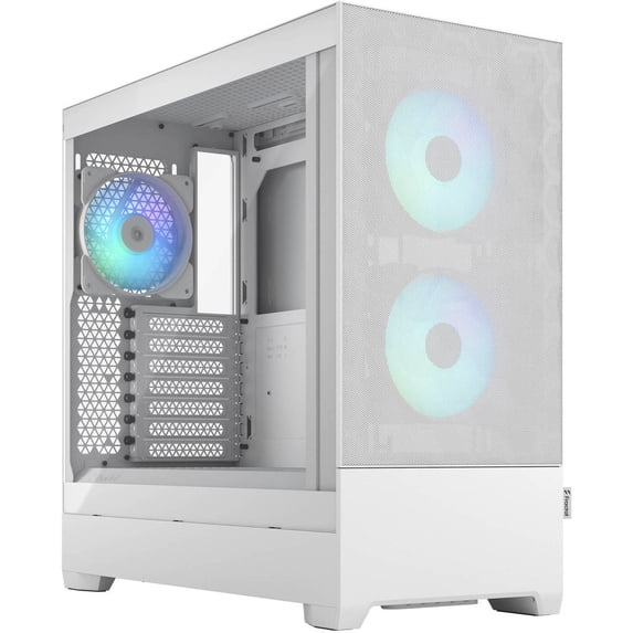 Fractal Design Pop Air RGB White TG ATX High-Airflow Clear Tempered Glass Window Mid Tower Computer Case