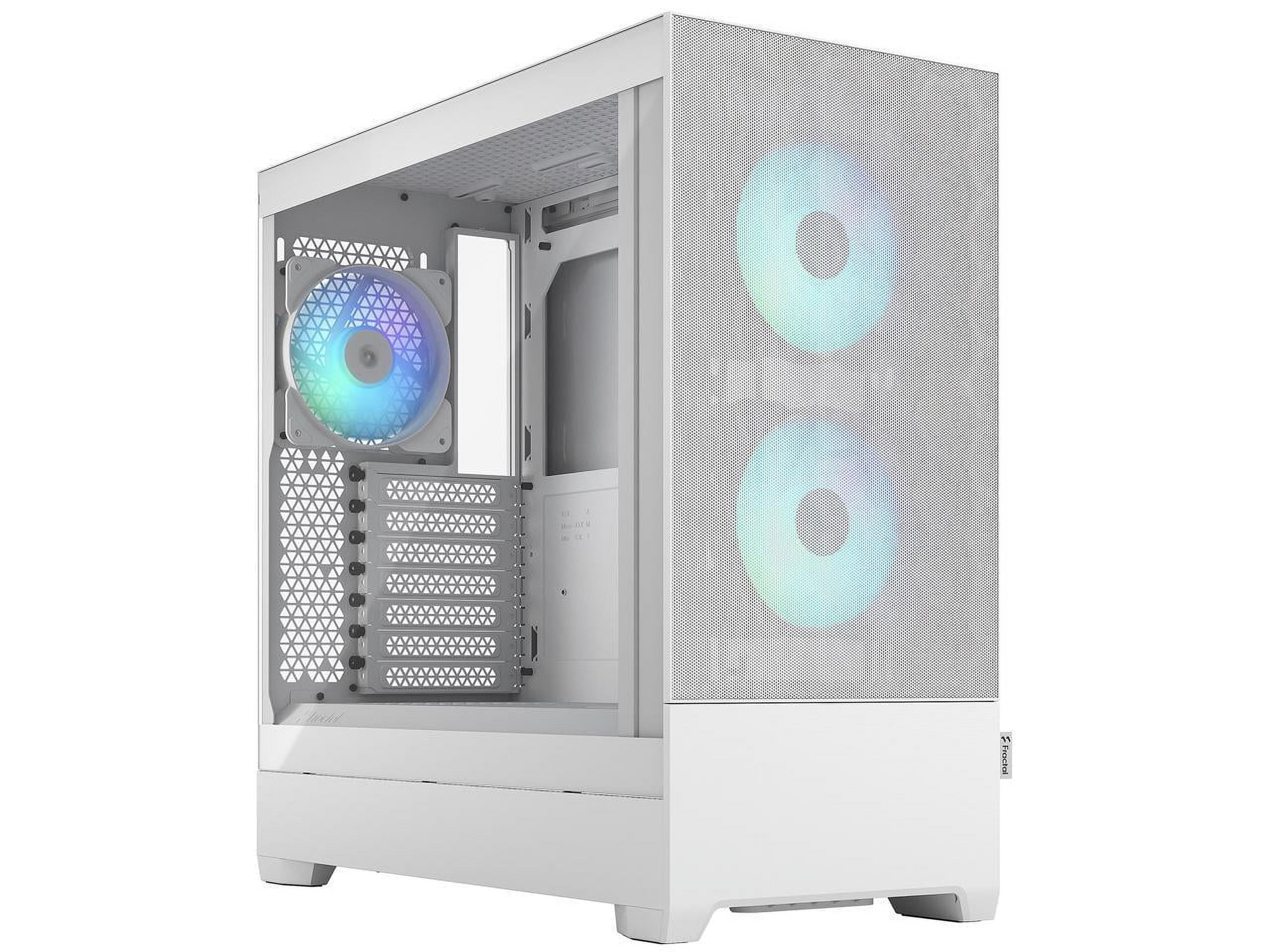 RGB Gamer PC Case White, Medium Tower Gaming Empty, 2 Fans, ATX, ITX