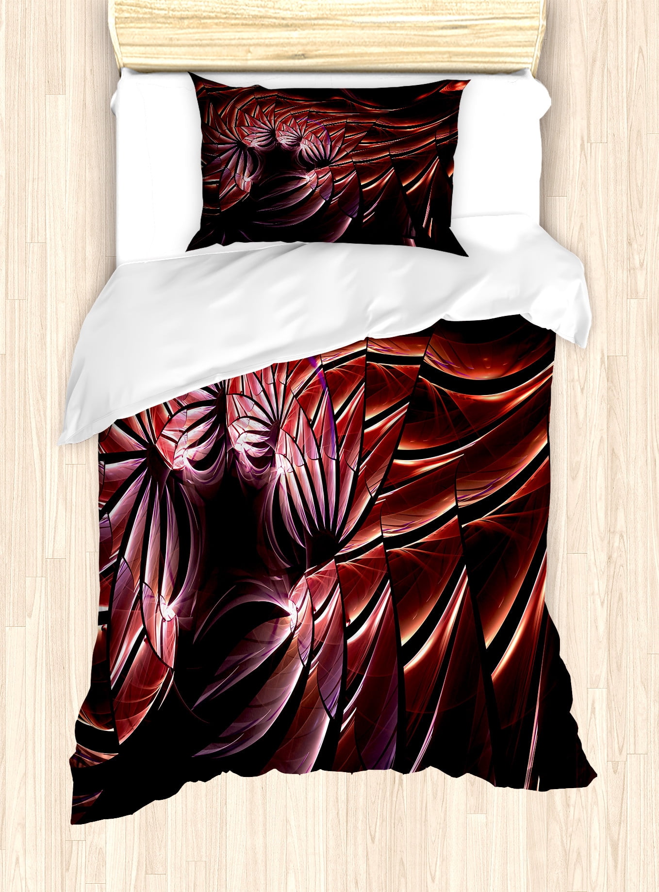 Fractal Duvet Cover Set, Digital Medieval Knight Shield Inspired Ornate ...