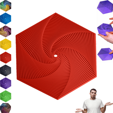 Fractal Fidget Hexagon, 3D-Printed Fingertip Decompression Toy, Adult Office Visual Illusion fingertip Toy, Desk Spinning Toy, Cubes Game Adult for Anxiety and Stress, Clearance Under $5.00