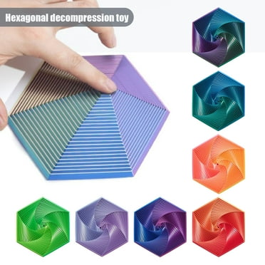 Fractal Fidget Hexagon Geometric Design Visual Illusion Fingertip Toy Portable Anxiety Relief Sensory Toy for Home Office