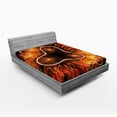 thumbnail image 1 of Ambesonne Fractal Fitted Sheet, Trippy Galactic Warm Waves, Full Size, Vermilion and Brown, 1 of 2