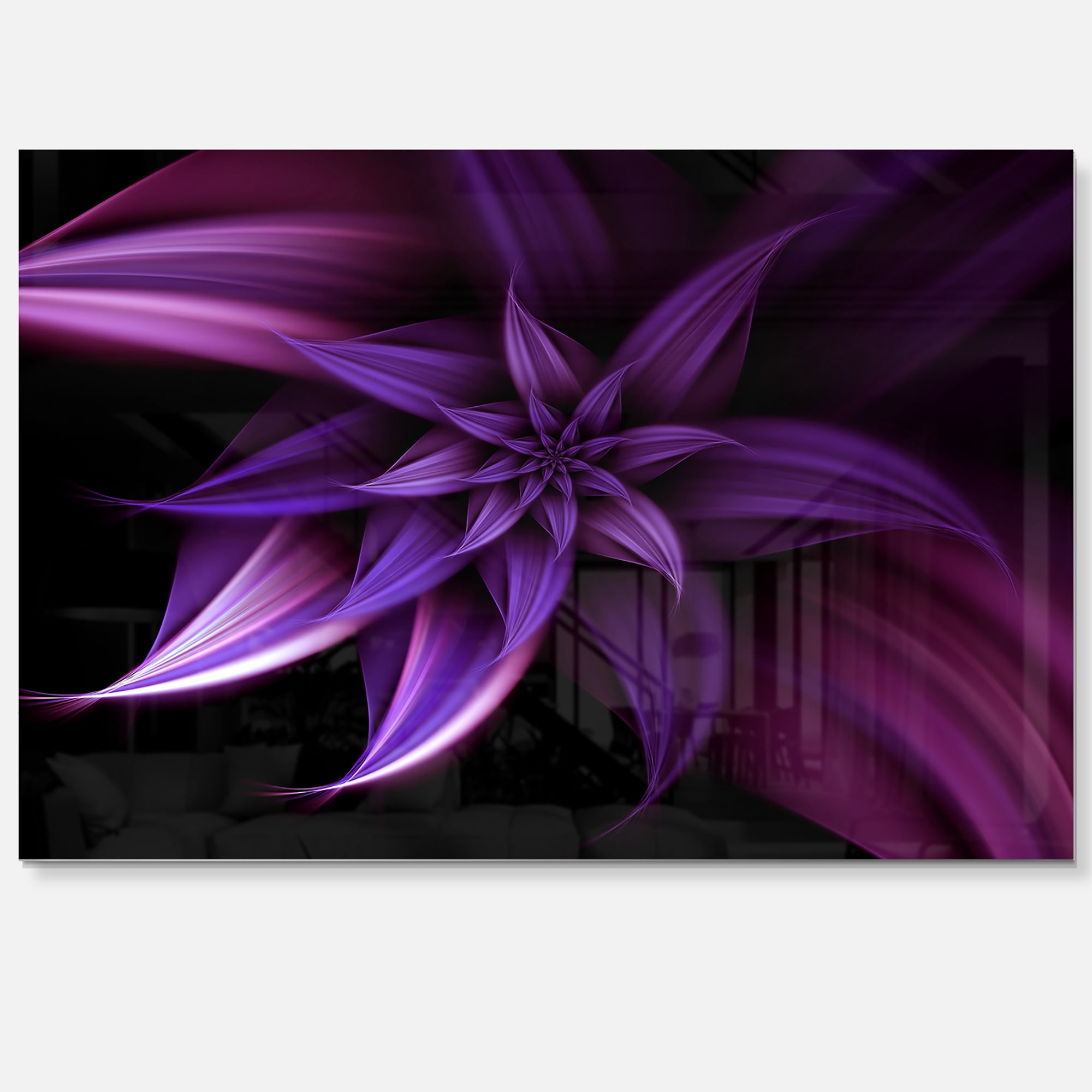 Fractal Flower Purple 40 in x 30 in Painting Art Prints, by Designart