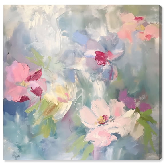 Fractal Flowers Canvas Floral Abstract Art by Art Remedy, Gallery Wrapped, 40" x 40"