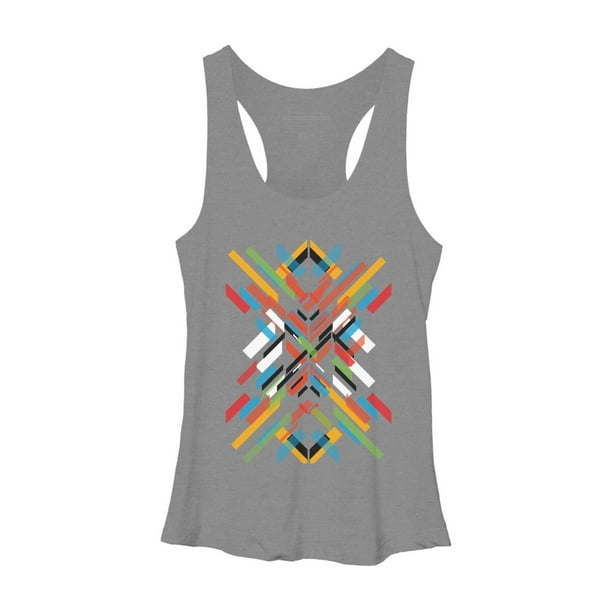 Grey And buy White Patterned Racerback Tank Top