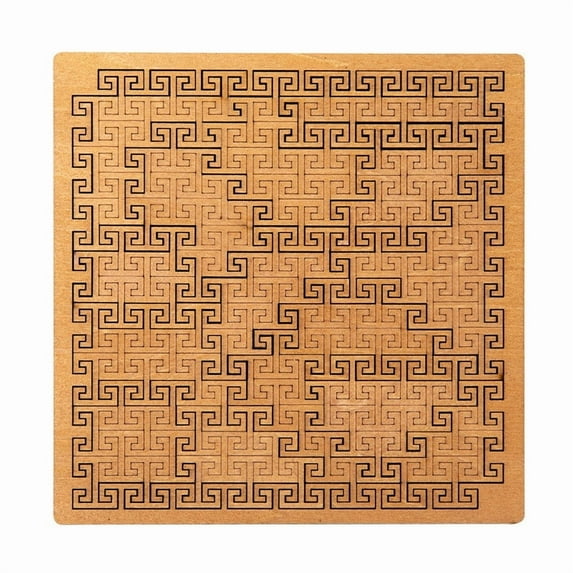 Fractal Puzzles For Adults,Fractal Tray Puzzle,Hilbert Curve Puzzle,Wooden Puzzles To Bend Your Mind Maze Difficult,Wooden Jigsaw Puzzles For Adults Thinking Back Challenging Puzzles.(B)
