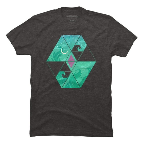 Fractal Skyway Mens Charcoal Heather Gray Graphic Tee - Design By Humans 3XL