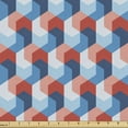 thumbnail image 1 of Ambesonne Fractal Fabric by the Yard Upholstery, Mosaic Geometric Art, 2 Yards, Blue Red, 1 of 4